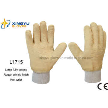 Jersey Liner Latex Völlig beschichtet Knit Handgelenk Arbeitshandschuh (L1715)